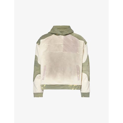 Mens Sage Armour Distressed Cotton-jersey Hoody M