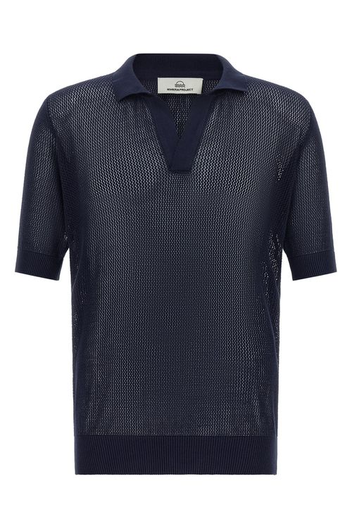 Openwork Cotton Polo Shirt