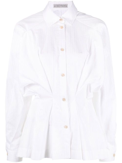 Gathered-waist cotton shirt - White