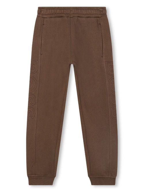 Logo-embossed track trousers - Brown