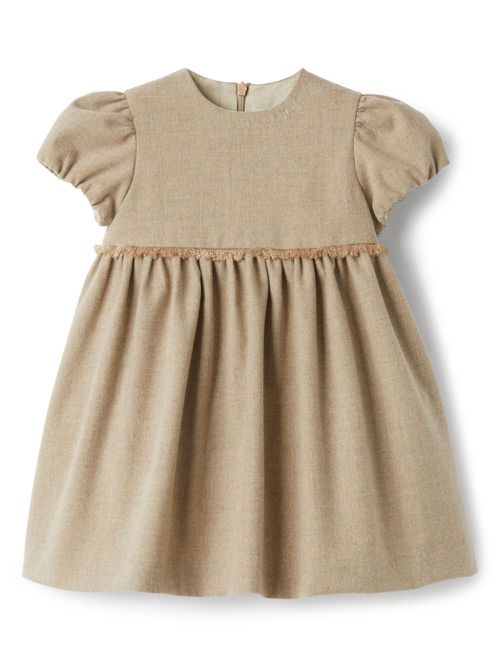 Glitter-detail midi dress - Neutrals