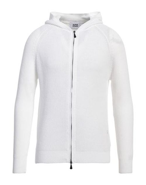 Alpha Studio Man Cardigan White Size 38 Cotton