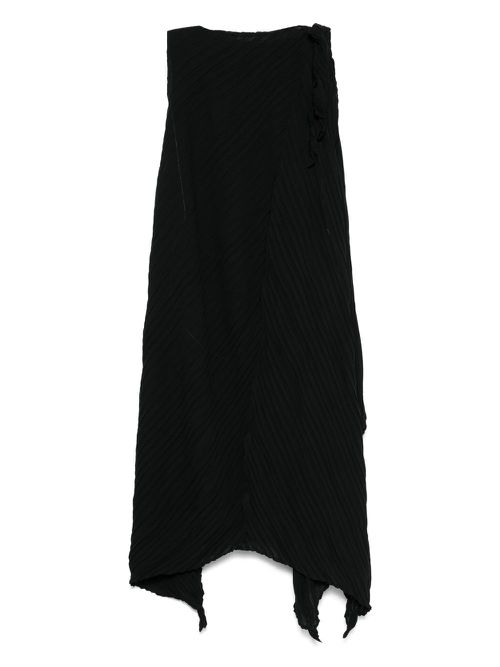 Wrinkled asymmetric dress - Black