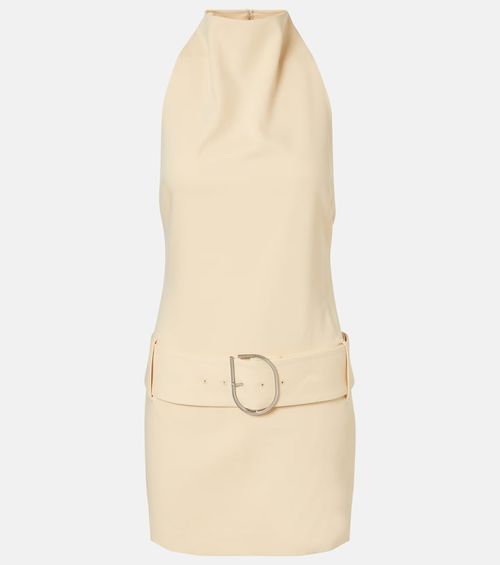 Sabina belted halterneck minidress
