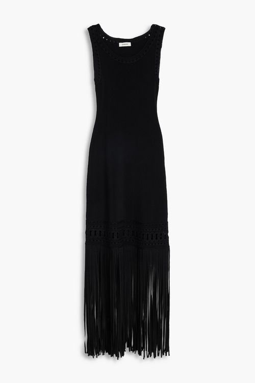 Addie one-sleeve ruffled stretch-crepe gown - Black - FR 42