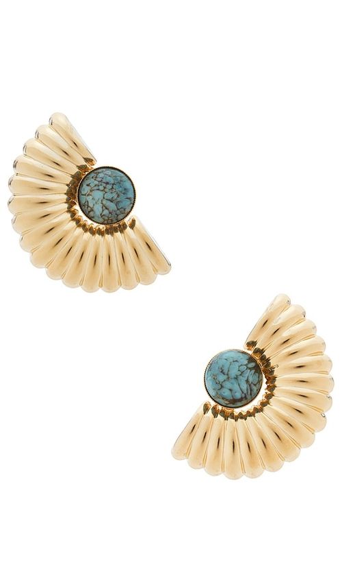 Anton Heunis Big Arch Earrings in Metallic Gold