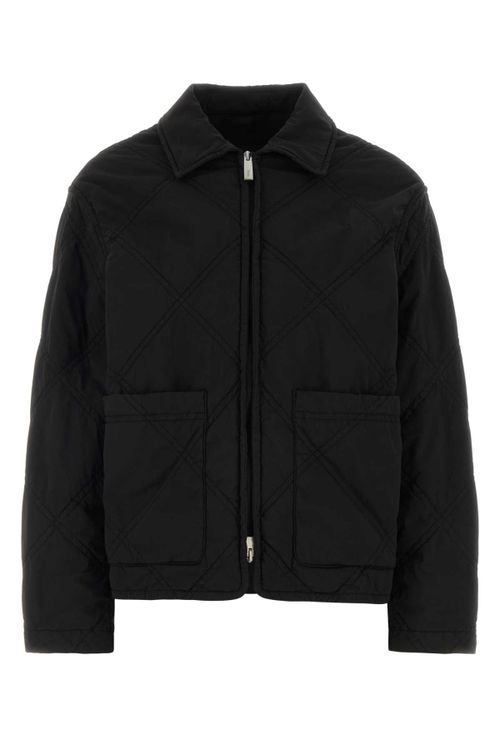 Quilted Nylon Down Jacket — Black
