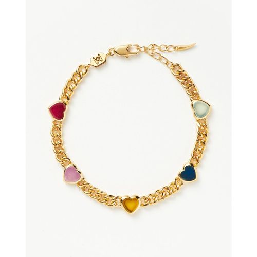 Jelly Heart Gemstone Charm Bracelet | Gold Plated/Multi Quartz