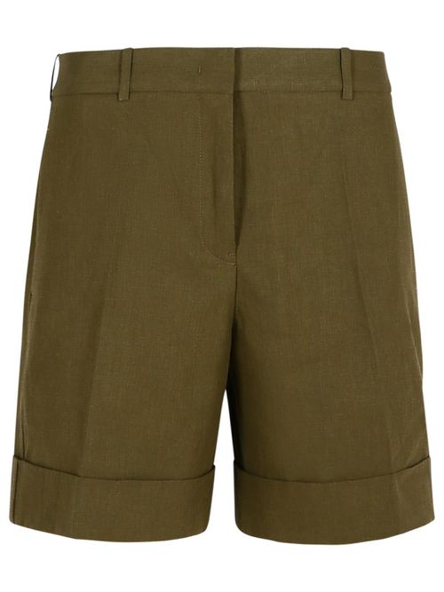 Green Linen Shorts