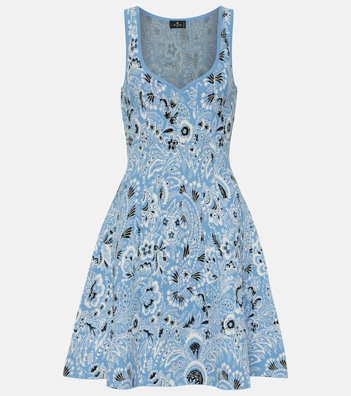 Paisley knitted jacquard minidress