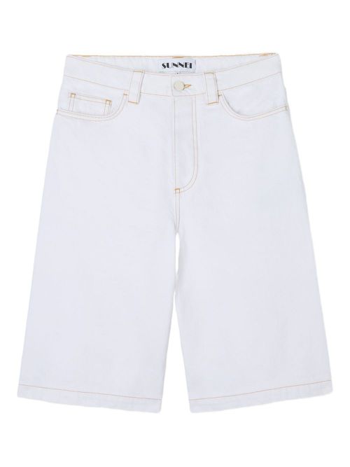Denim bermuda shorts - White