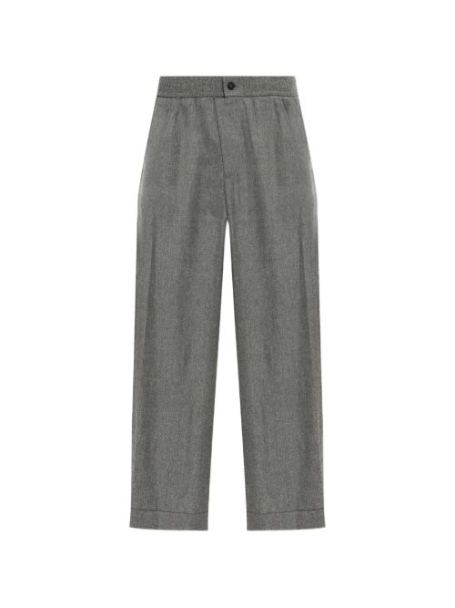Wool Pleated Trousers — Grey