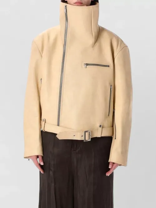 Rick Owens - jumbo biker stooges leather zip jacket