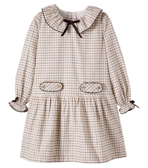 Tessa bow-detail checked cotton dress