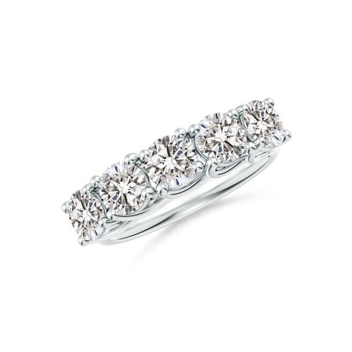 Angara 2.0 Carats Half Eternity Five Stone Diamond Wedding Band in Platinum