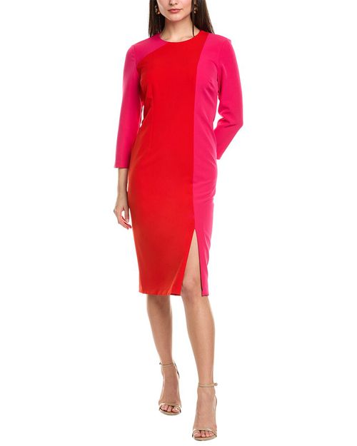 Fitted Colorblocked Midi Dress