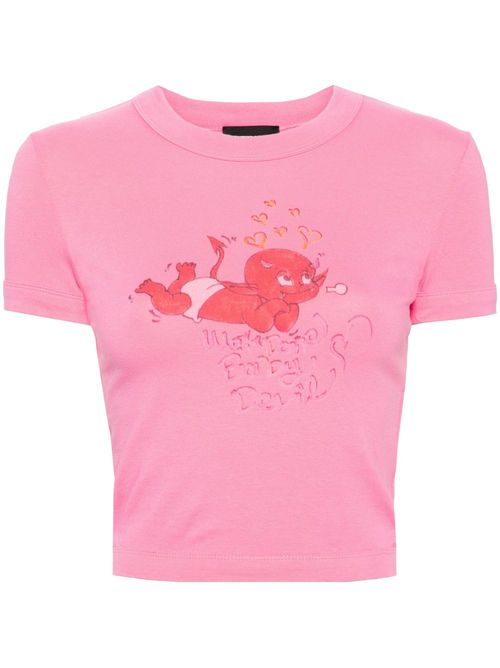 Doodle Monster-print T-shirt - Pink