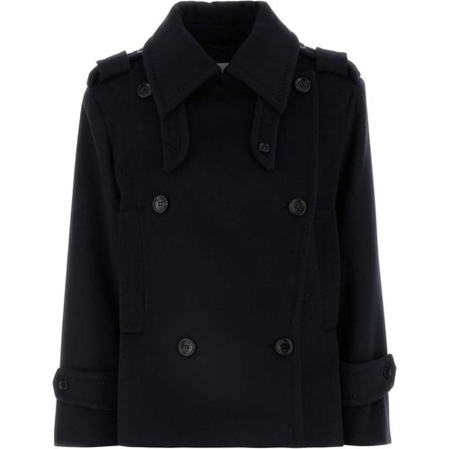 Max Mara Dark Blue Wool Blend Laveno Coat