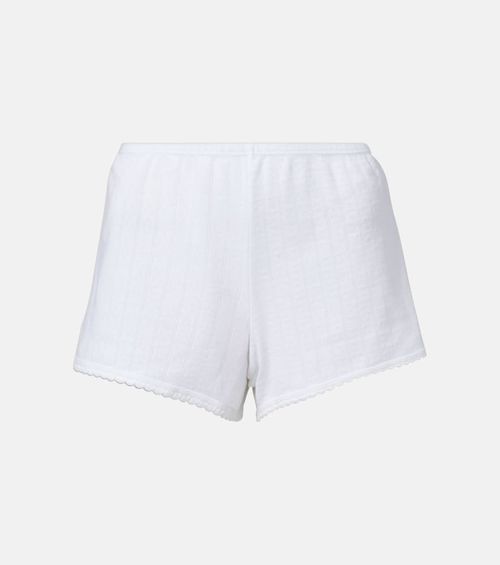 Pointelle cotton shorts
