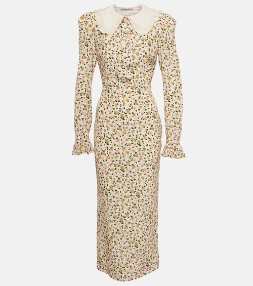 Floral silk midi dress