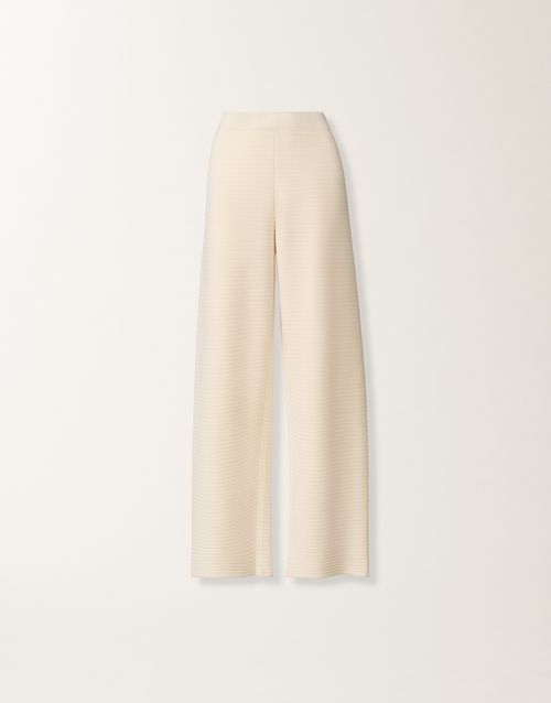 Jogging pants in wool and cotton, butter