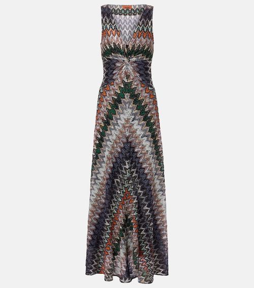 Zigzag lamé maxi dress