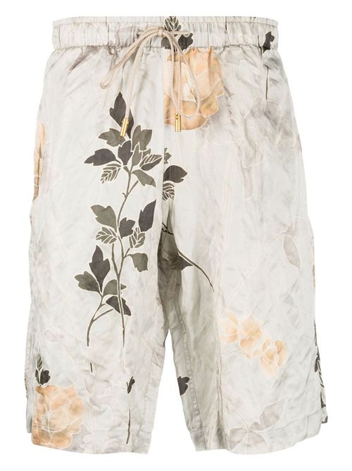 Floral-print swim shorts - Green