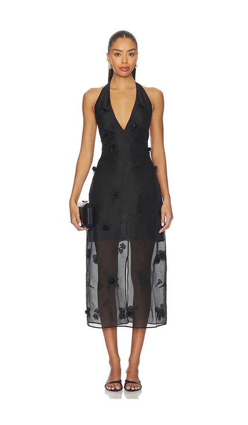 L'Academie by Marianna Minah Midi Dress in Black. XXS. Also in L, M, S