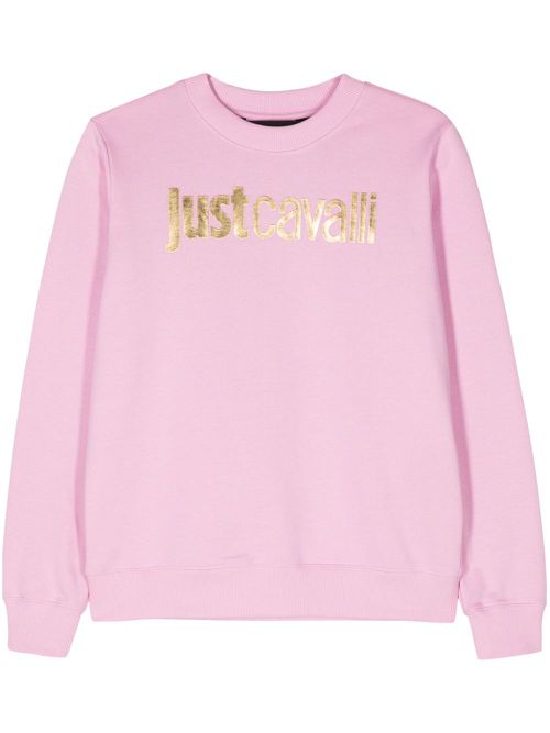 Logo-print cotton sweatshirt - Pink