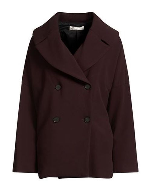 Woman Coat Dark brown Size 6 Polyester, Viscose, Elastane