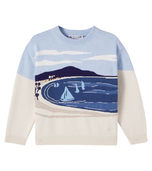 Cotton and cashmere jacquard sweater