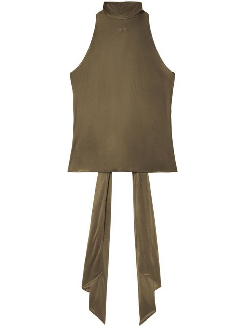 Draped-detail jersey top - Green