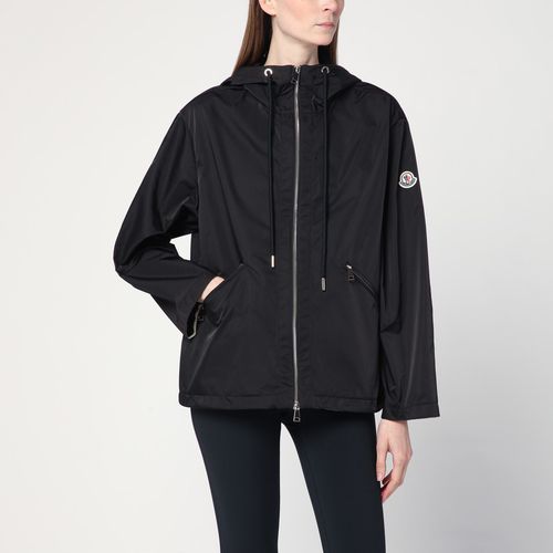 Black zip-up parka