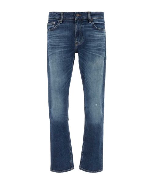 Boss Hugo Boss Distressed Stonewashed Straight-Leg Jeans