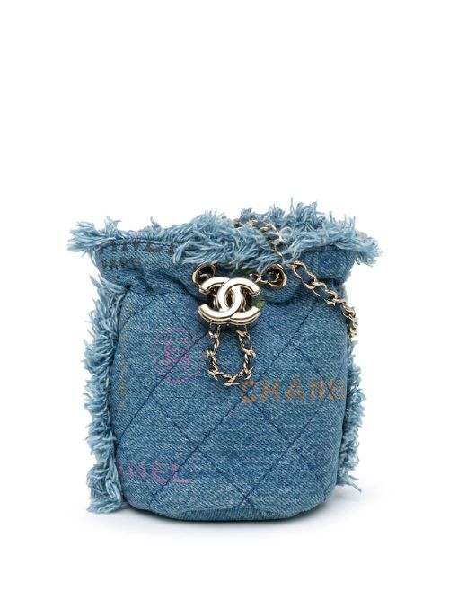 2021 Mini Denim Mood with Chain bucket bag - Blue