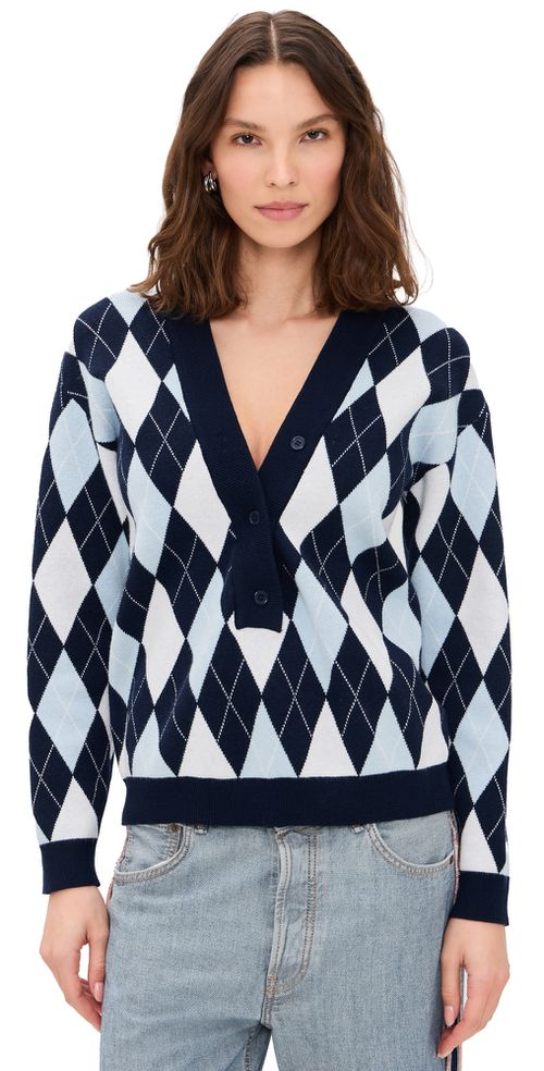 Prado Knit Sweater Blue Argyle