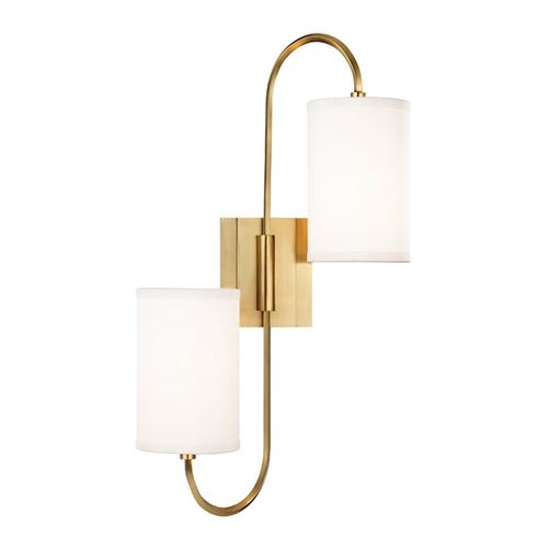 Junius 2-Light 22" Wall Sconce in Aged Bra