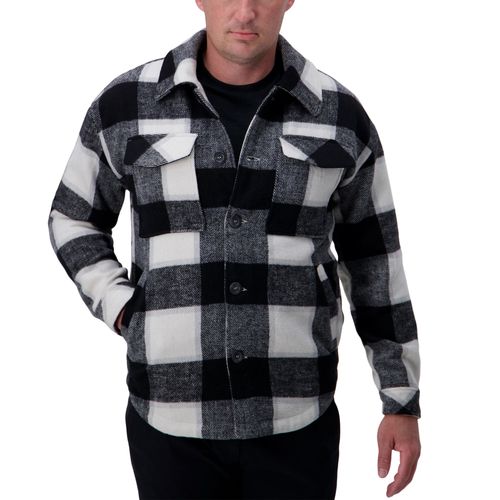 Haggar Supersoft Plaid Shacket in Black | : arge
