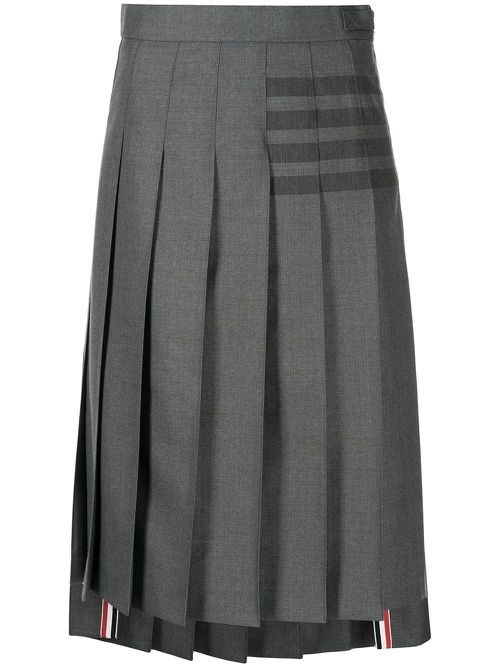4-Bar stripe pleated skirt - Grey