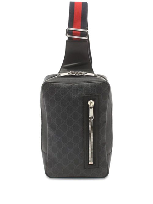2016-2023 GG Supreme Soft Zip Web Sling Bag backpack - Black