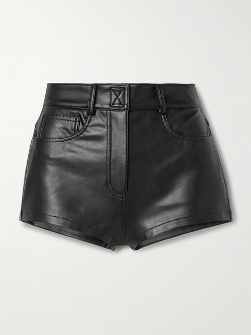 Faux Leather Shorts - Black