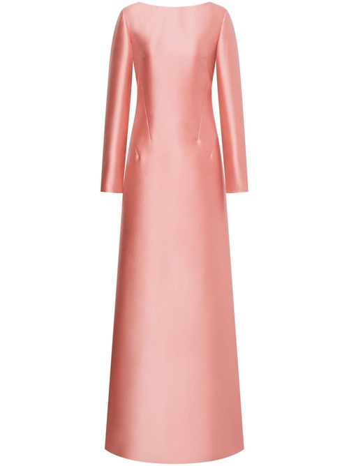 Long sleeve satin dress - Pink