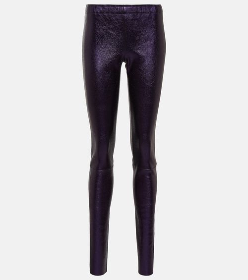 Carolyn metallic leather leggings
