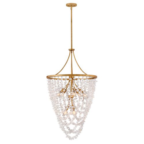 Distressed Brass LED Chandelier from the Myra Collection