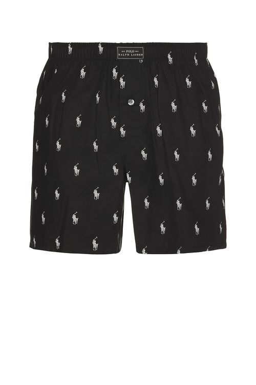 Polo Ralph Lauren Woven Boxer in RL Black & White AOPP - Black.  L also in