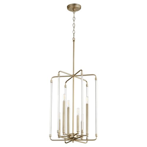 Quorum Optic 6-Light 16" Foyer Light in Aged Bra