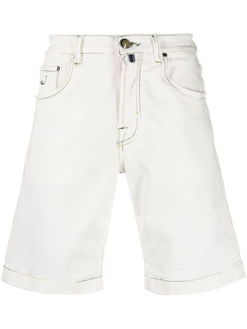 Contrasting-stitch detail shorts - White
