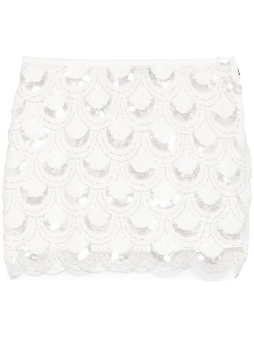 Sequined mini skirt - White