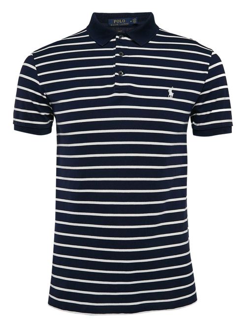 Pre-owned striped polo shirt - Blue