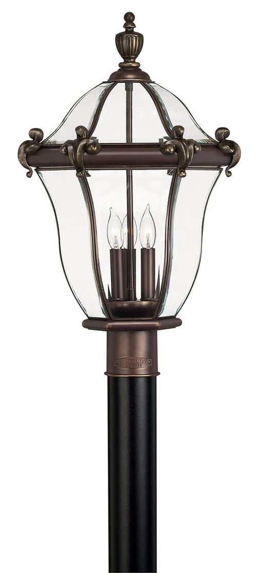 Copper Bronze LED Post Top Pier Mount from the San Clemente Collection